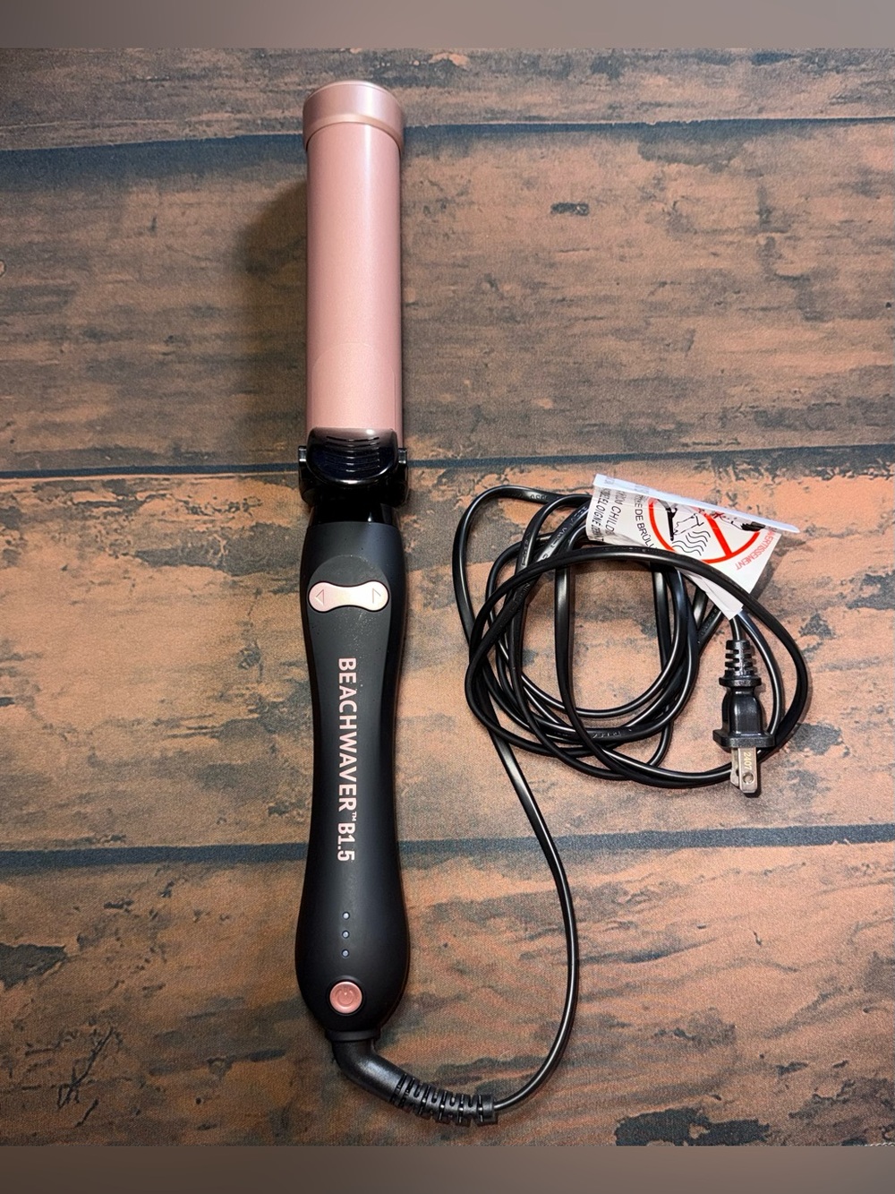 Beachwaver B1.5 1.5" Curling Iron Pink/Black 85W Model BW18MR Tested Works